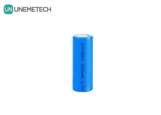 jakość  3.7V 18500 lithium ion battery 2000mAh Rechargeable Cylindrical For Flashlight fabryka