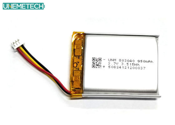 Jakość  3.7V 950mAh 803040 Polymer Lithium-ion Battery With IEC62133 For Oudoor Electronics fabryka