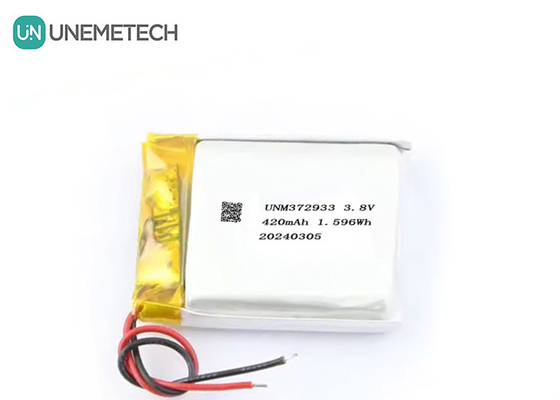 Niestandardowy 3,8V 420mAh Wysokonapięciowy Lipo Bateria 372933 4,35V Litowa Bateria Do Zegarków Inteligentnych