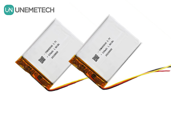 3.7V 530mAh Custom Lithium Polymer Battery 403040 z UL1642 Long Cycle Life