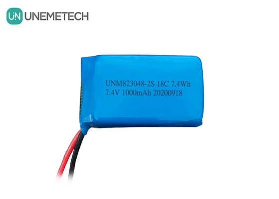 2S Bateria LiPo o wysokiej prędkości rozładowania / 18C Bateria poliestrowa litowa 7,4v 1000mah 823048