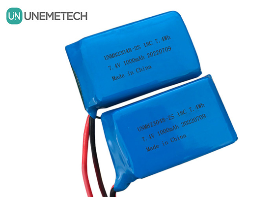 2S Bateria LiPo o wysokiej prędkości rozładowania / 18C Bateria poliestrowa litowa 7,4v 1000mah 823048