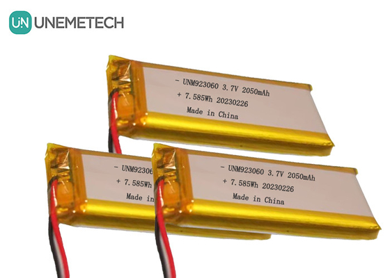 Niestandardowa długość cyklu życia Lipo Bateria 3.7V 2050mAh 923060 Dla produktów cyfrowych