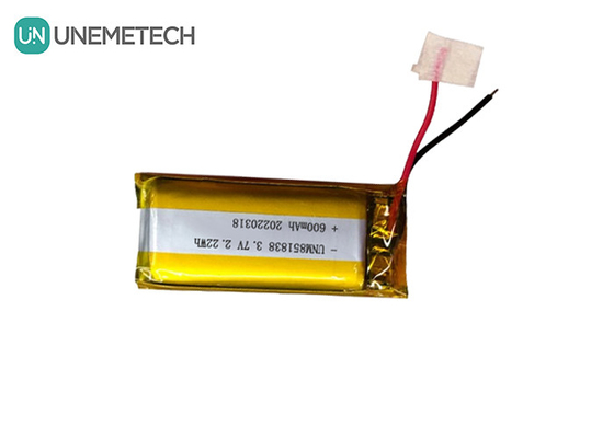 600 mAh Bateria Li-ion srebrna / 851838 3,7 V