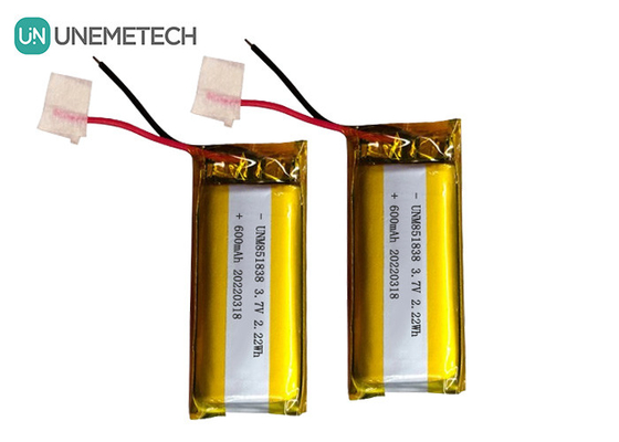 600 mAh Bateria Li-ion srebrna / 851838 3,7 V