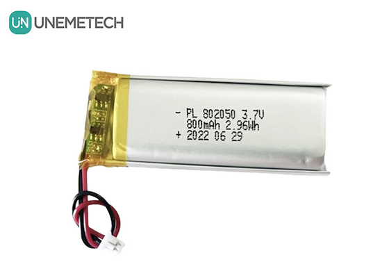 Niestandardowa akumulator litowy z polimeru 802050 3,7V 800mAh Li Poly akumulator do światła połączenia