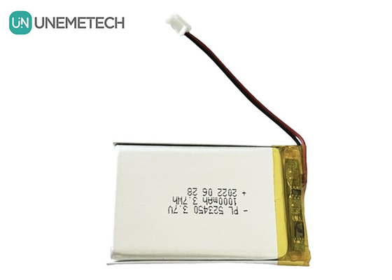 MSDS Zatwierdzony 3,7V Polimerowy Litium-ion Bateria 1000mAh 523450 do zastosowań domowych