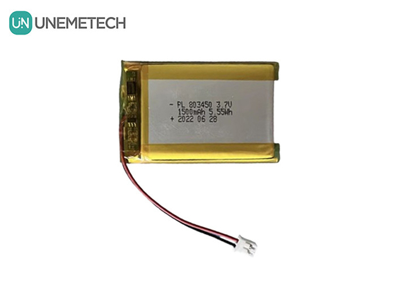 UNEMETECH 1.5A Akumulator Li-polimerowy 803450 / 3.7V 1500mAh Akumulator poliestrowy litowo-jonowy