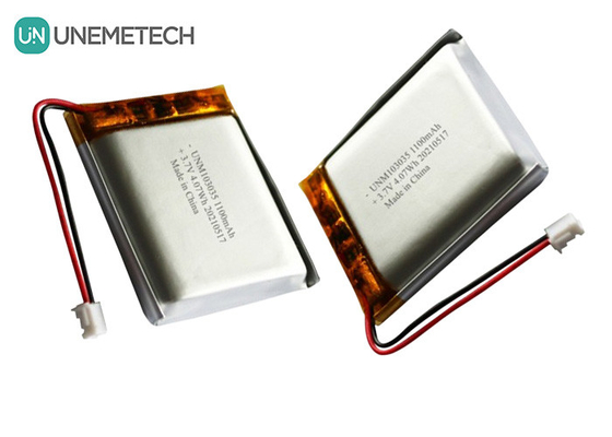 UNEMETECH 3.7V 1100mAh Litium Polymer Battery / Long Cycle Life Powtórnie ładowany Lipo Battery 103035