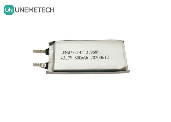 MSDS zatwierdzony 3,7V 800mAh ładowalny akumulator poliestrowy litowy 752145 dla urządzeń noszonych