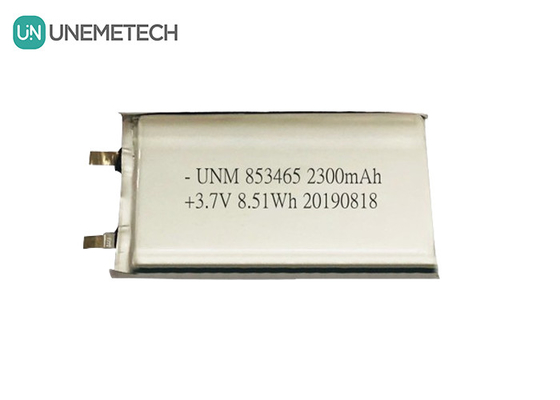 3.7V 2300mah pojedyncza bateria litowo-polimerowa 853465 z IEC62133 dla urządzeń medycznych