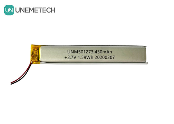 5.0*12.0*73.0mm Litium Polymer Battery / 3.7V 430mAh 501273 Thin Lipo Battery for Bluetooth Devices