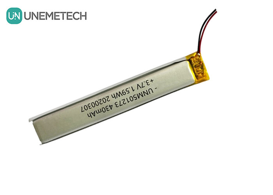 5.0*12.0*73.0mm Litium Polymer Battery / 3.7V 430mAh 501273 Thin Lipo Battery for Bluetooth Devices