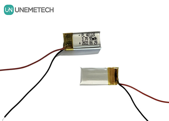 3.7V 55mAh Mała bateria polimerowa litowa 401120 Li Poly Bateria dla małych inteligentnych oświetlenia LED