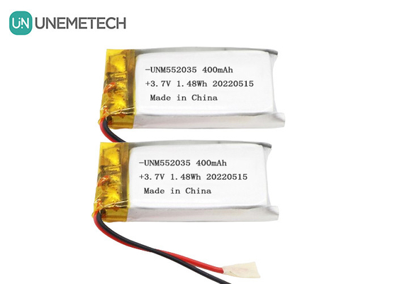 3.7V Pojemnik polimerowy litowo-jonowy 552035 400mAh Li Po Bateria do urządzeń bezprzewodowych