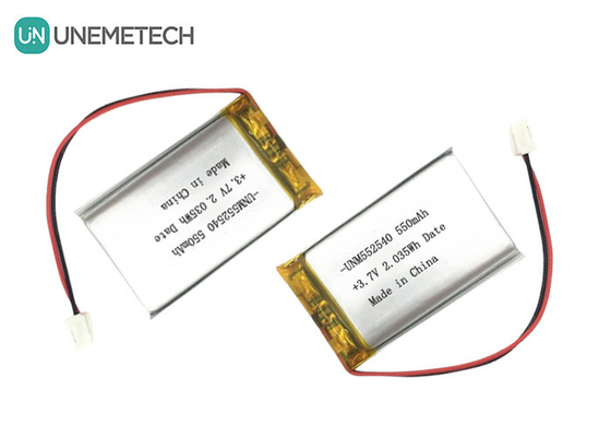 552540 Pryzmatyczne srebrne akumulatory Lipo 3.7V 550mAh
