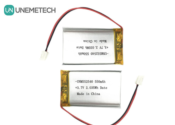 552540 Pryzmatyczne srebrne akumulatory Lipo 3.7V 550mAh
