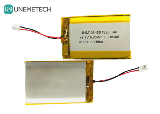 103450 3,7V 1850mAh Akumulator Lipo naładowalny IEC62133 UN38.3 MSDS Zatwierdzony akumulator polimerowy litowy