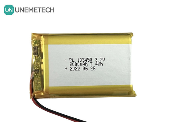3.7V 2000mAh Ładowalna bateria polimerowa litowa 103450 Duża pojemność dla elektrycznej pompy piersi