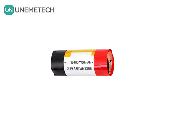 3A Rozładowujący cylindryczny polimerowy akumulator litowo-jonowy 18400 3.7v 1100mah LiPo