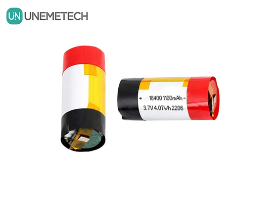 3A Rozładowujący cylindryczny polimerowy akumulator litowo-jonowy 18400 3.7v 1100mah LiPo