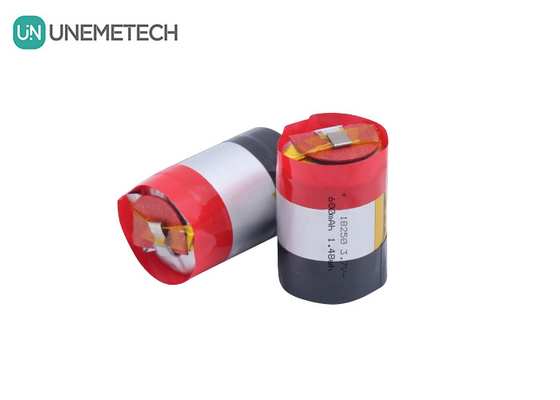 18250 630mAh 3,7V Cylindryczny akumulator Li-ion Polimerowy z prądem 5A Plus