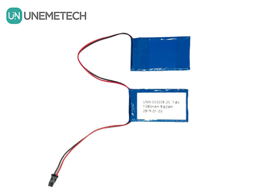 2C Wysoka prędkość rozładowania Lipo Battery Pack 553559 7.4V 1300mAh 2S dla sztucznej kończyny