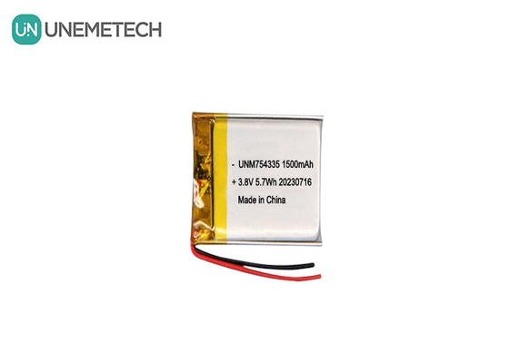 4.35V Wysokonapięciowe baterie Lipo 754335 3.8V 1500mAh Pojemnik Litowy Polimerowy