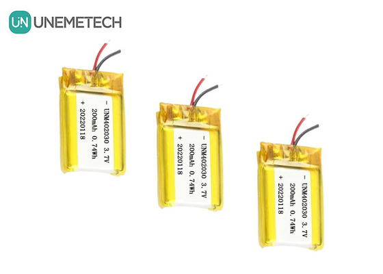 Niewielki rozmiar 402030 3,7V 200mAh Akumulator Lipo do produktów elektronicznych