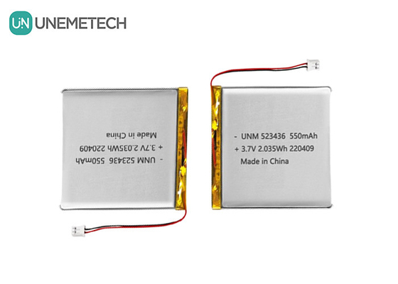 Polimerowa bateria litowo-jonowa 3.7V 550mAh 523436 Polimerowa bateria Li do śledzenia GPS