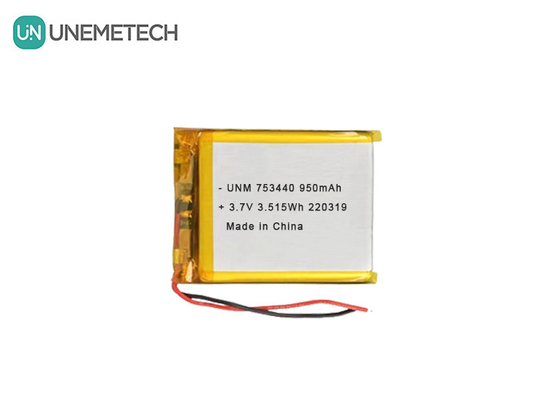 3.7V Litowy Polimerowy Akumulator 950mAh 753440 Akumulator do Miniaturowej Kamery