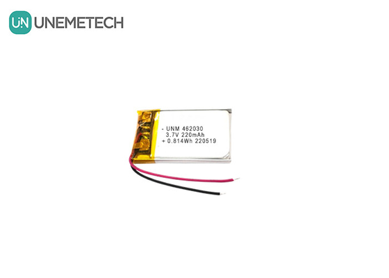 3.7V 220mAh 462030 Certyfikat Pojemnik polimerowy litowy do oświetlenia LED